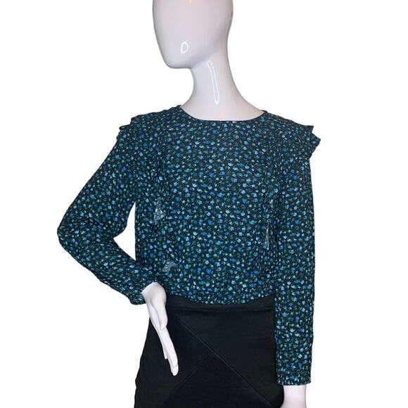 Wild Fable NWT Floral Print Long Sleeve Size S Elastic on Wrist and Waist - Picture 3 of 10